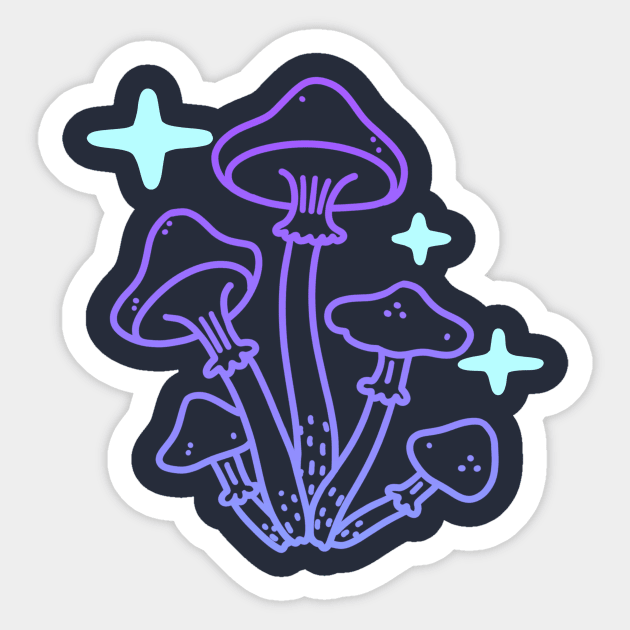 Mushrooms and sparkles Sticker by yambuto